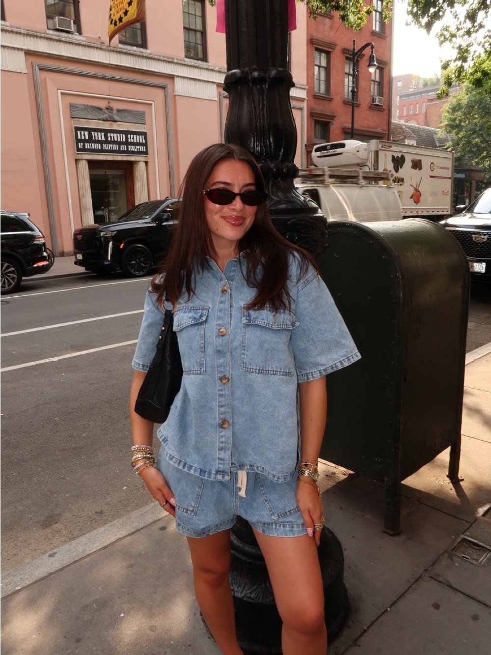 Light Blue Denim Women’s Shorts and top set